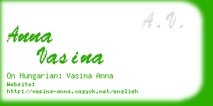 anna vasina business card